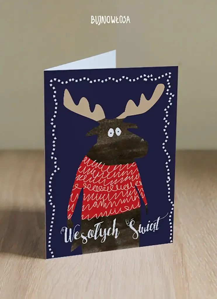 Ręcznie wykonana kartka okolicznościowa z ilustracją