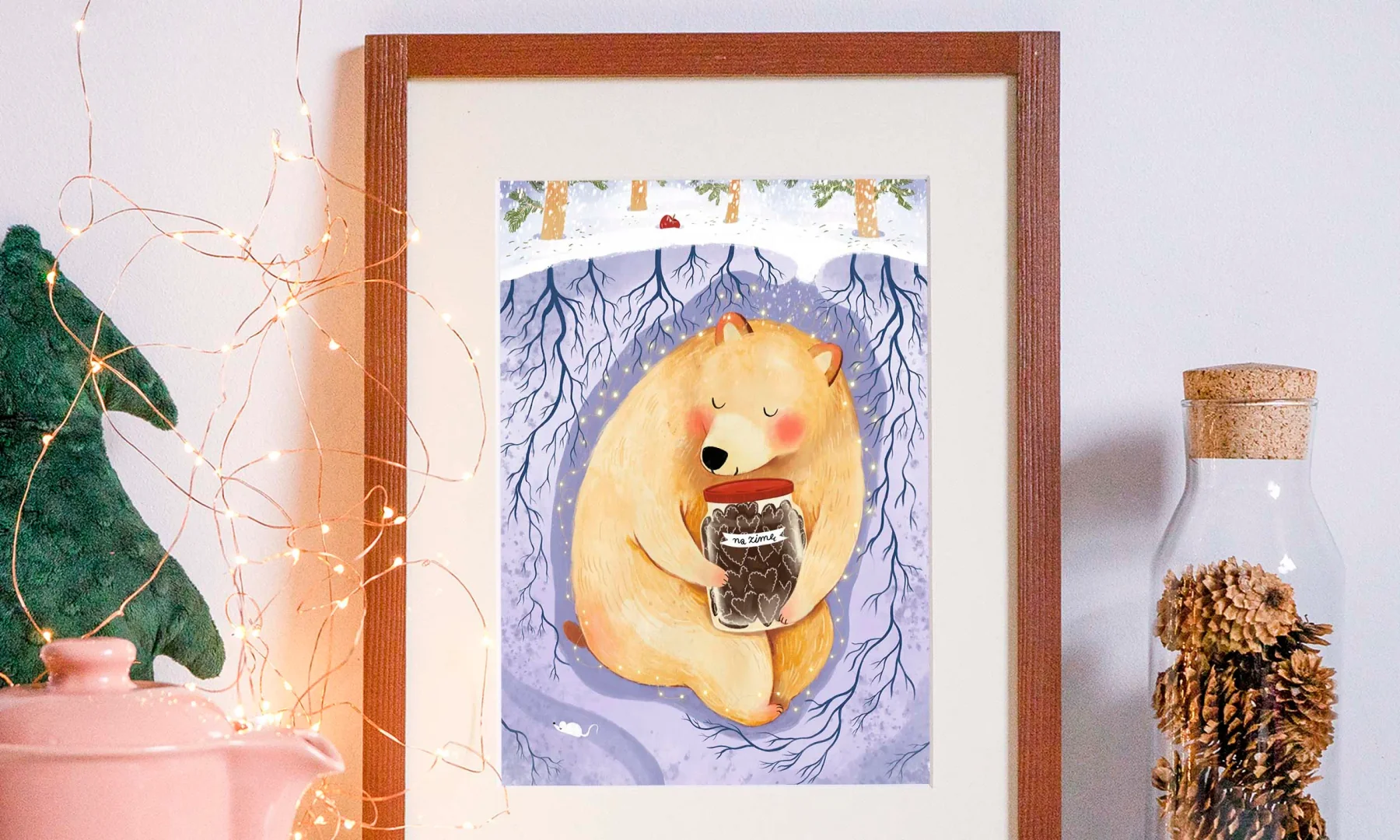 Plakat Na zimę - autorska ilustracja Anny Karwali na ścianę