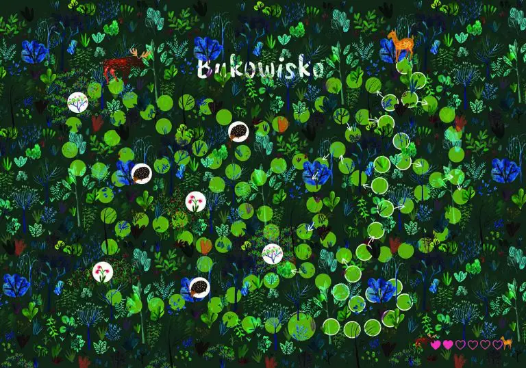 Gra planszowa Las - ilustracja i projekt graficzny planszy